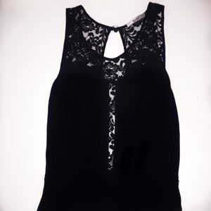 Black lace pant romper